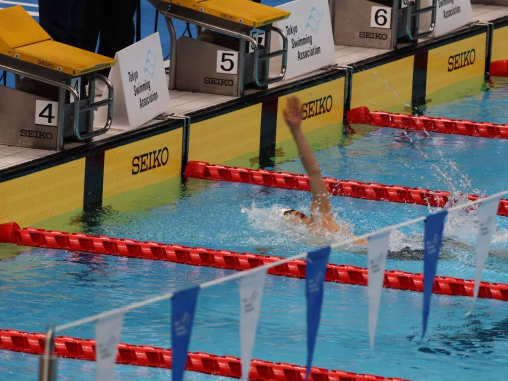 1-5 西村舜平君、100m背泳ぎで全国JOC出場決定！